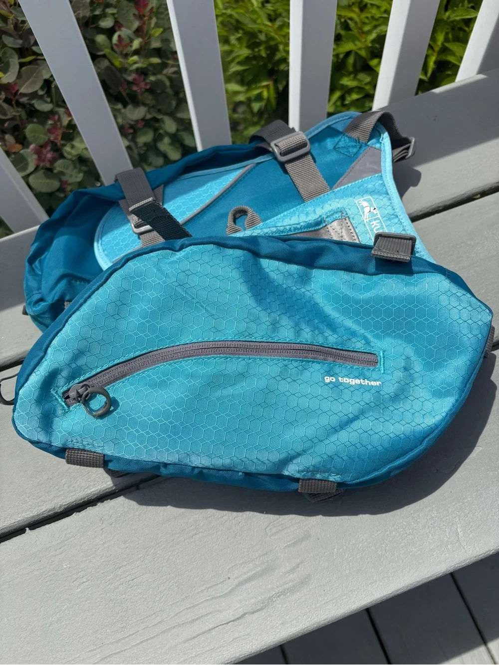 Kurgo Baxter Dog Backpack in Coastal Blue M/L